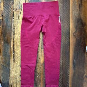Gymshark Lift Seamless Compression Leggings Maroon Size Large NWOT